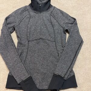 Lululemon Gray Heather Half Zip Pullover Jacket Thumbhole Athletic Top 0686